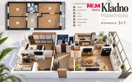 Prodej bytu 3+1 71 m², Mládežnická, Kladno
