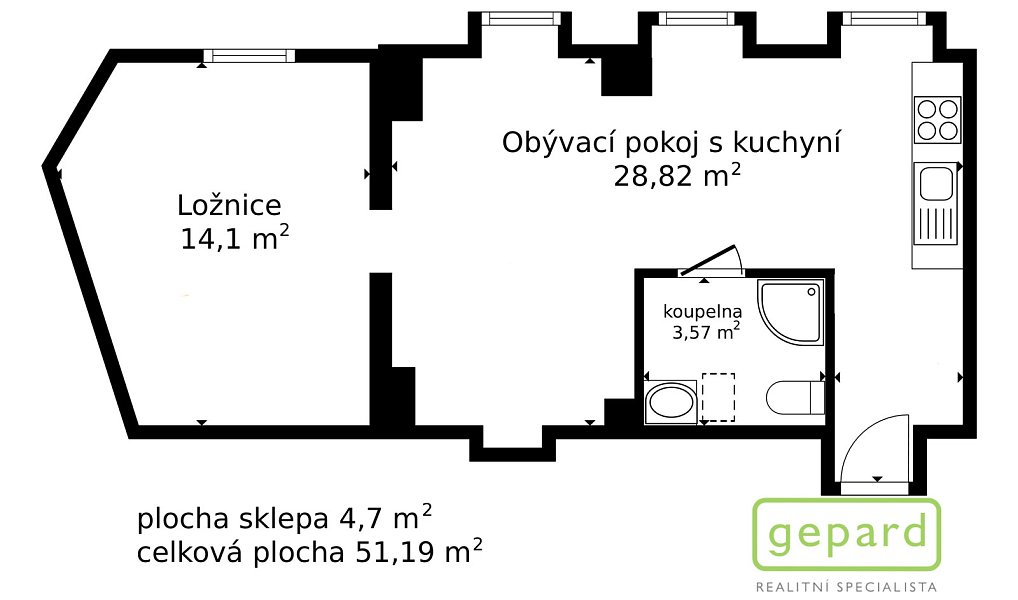 Prodej bytu 2+kk 47 m², Praha – náhled fotky 12