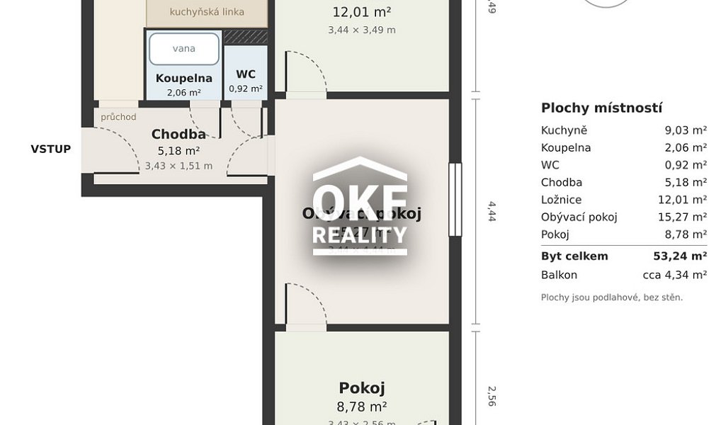 Prodej bytu 3+1 53 m², Přerov – náhled fotky 2