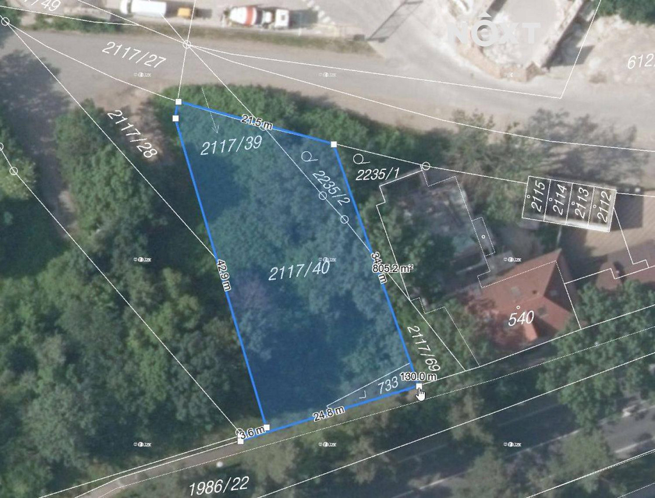 Prodej komerčního pozemku 805 m²