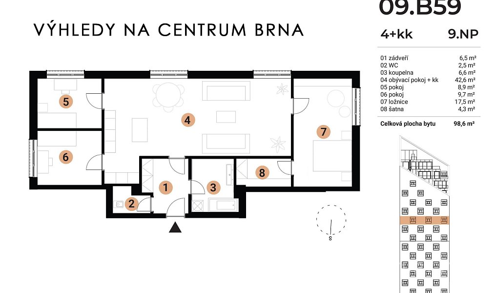 Prodej bytu 4+kk 99 m², Brno – náhled fotky 7