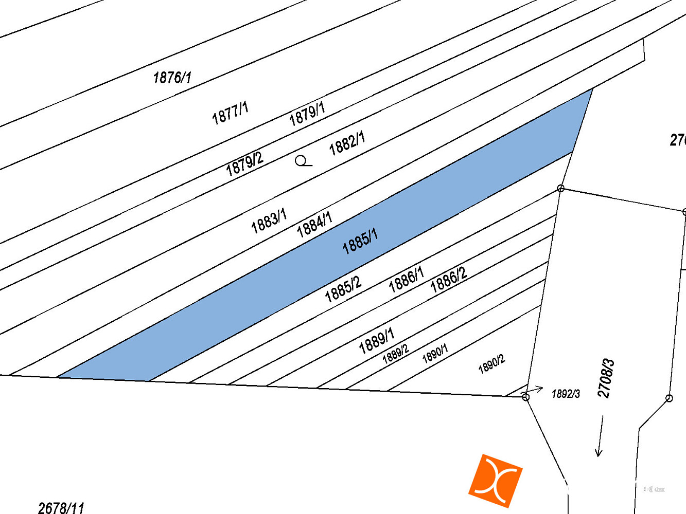 Prodej pole 375 m² – pohled 2