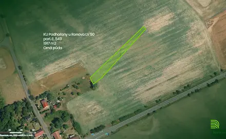 Prodej pole 1 917 m², Podhořany u Ronova, okres Chrudim