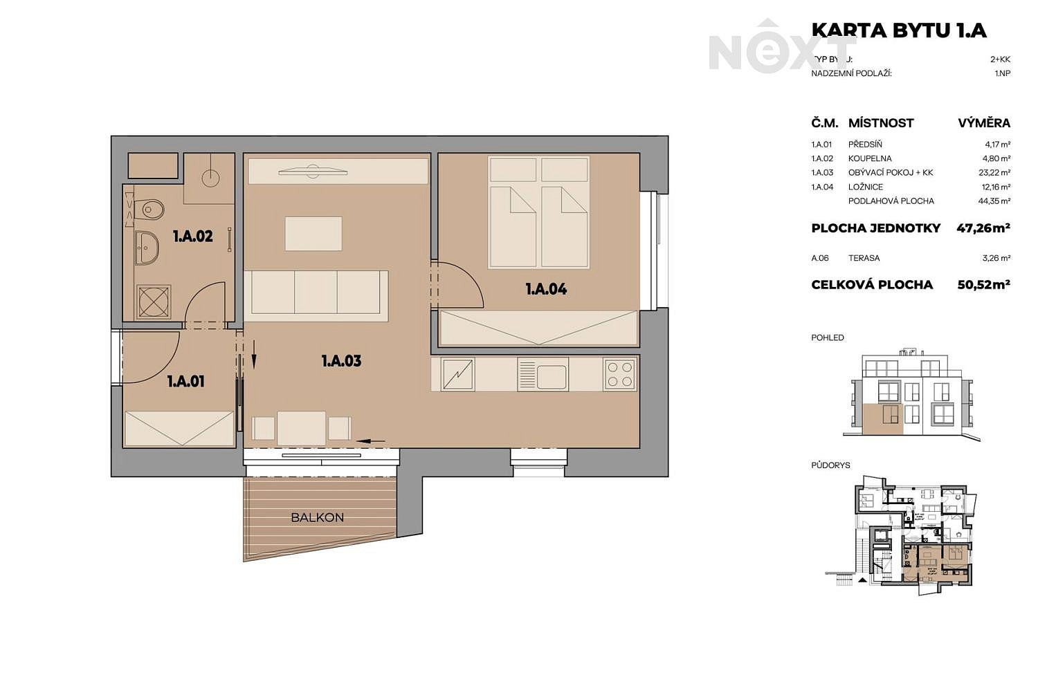 Prodej bytu 2+kk 51 m² – fotografie 3