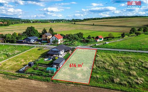 Prodej stavebního pozemku 614 m², Milínov, okres Plzeň-Jih