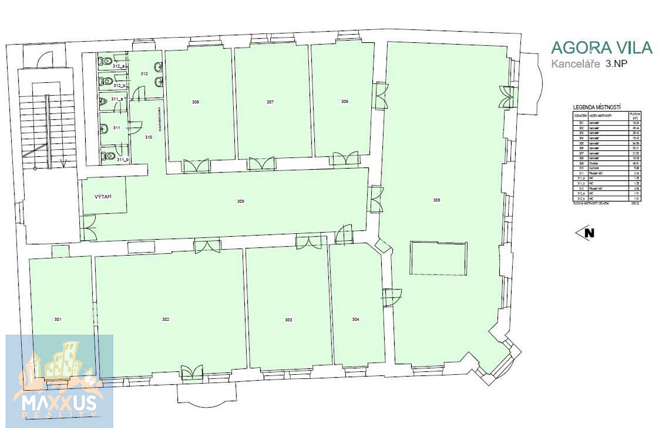 Pronájem kanceláře 325 m² – fotografie 3
