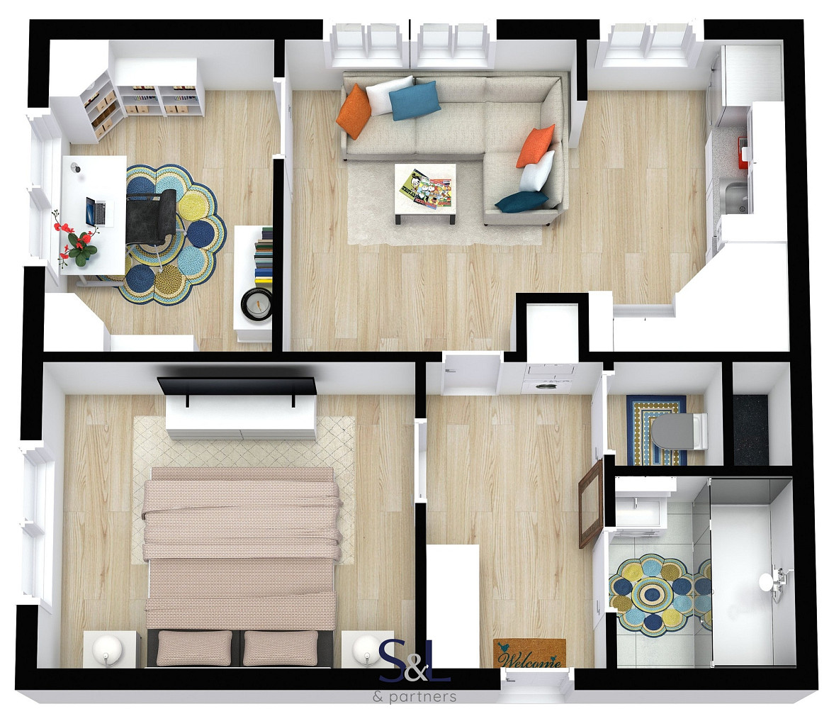 Pronájem bytu 3+kk 60 m² - Widok 4