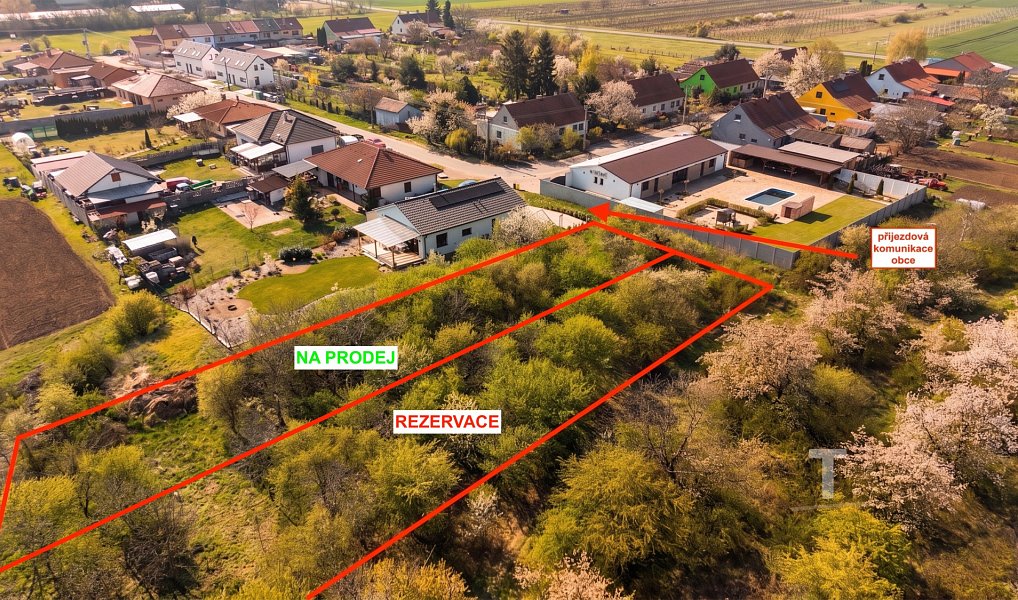 Prodej stavebního pozemku 940 m², Drnholec – náhled fotky 2