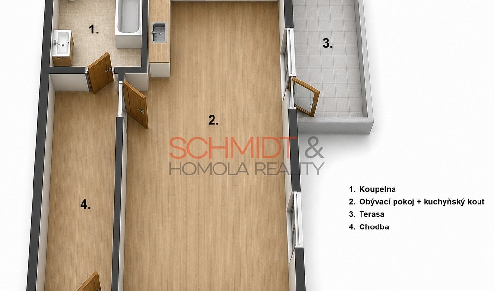 Pronájem bytu 1+kk 36 m², Hustopeče – náhled fotky 11