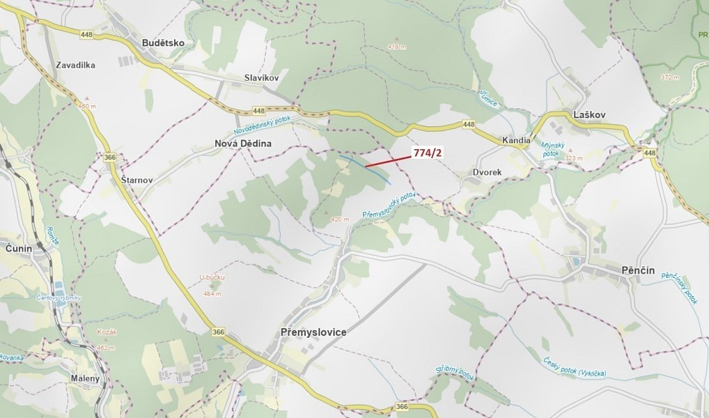 Dražba lesa, 7901 m², Prostějov, Přemyslovice