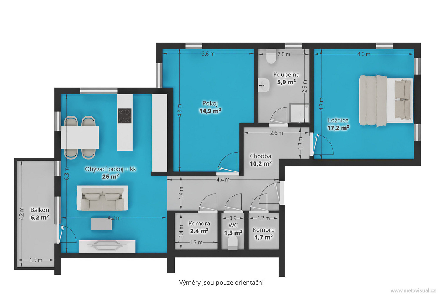 Pronájem bytu 3+kk 104 m² — photo 3
