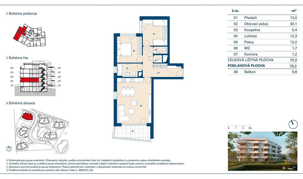 Prodej bytu 3+kk 76 m², Praha – náhled fotky 2