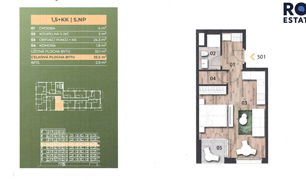 Pronájem bytu 1+kk 35 m², Praha – náhled fotky 12