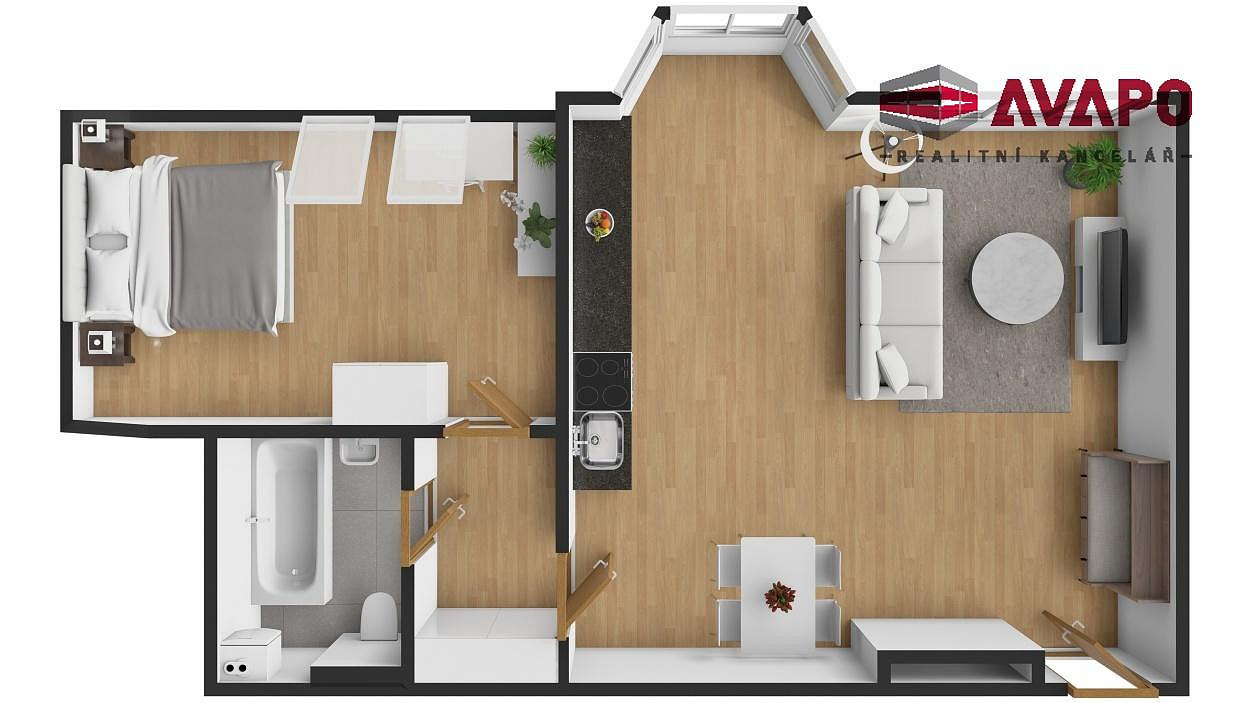Pronájem bytu 2+kk 55 m² — photo 2