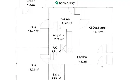 Prodej bytu 3+1 69 m²