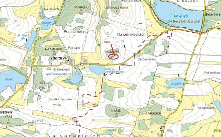 Dražba pozemku 1 221 m², Hradiště