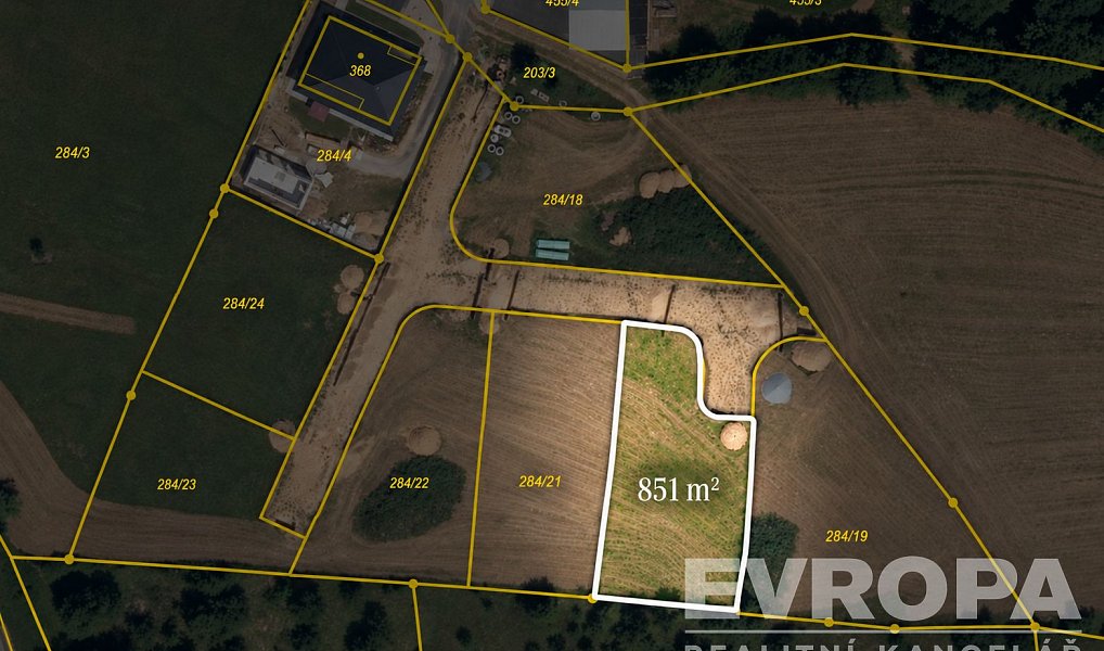 Prodej stavebního pozemku 851 m², Soutice – náhled fotky 3