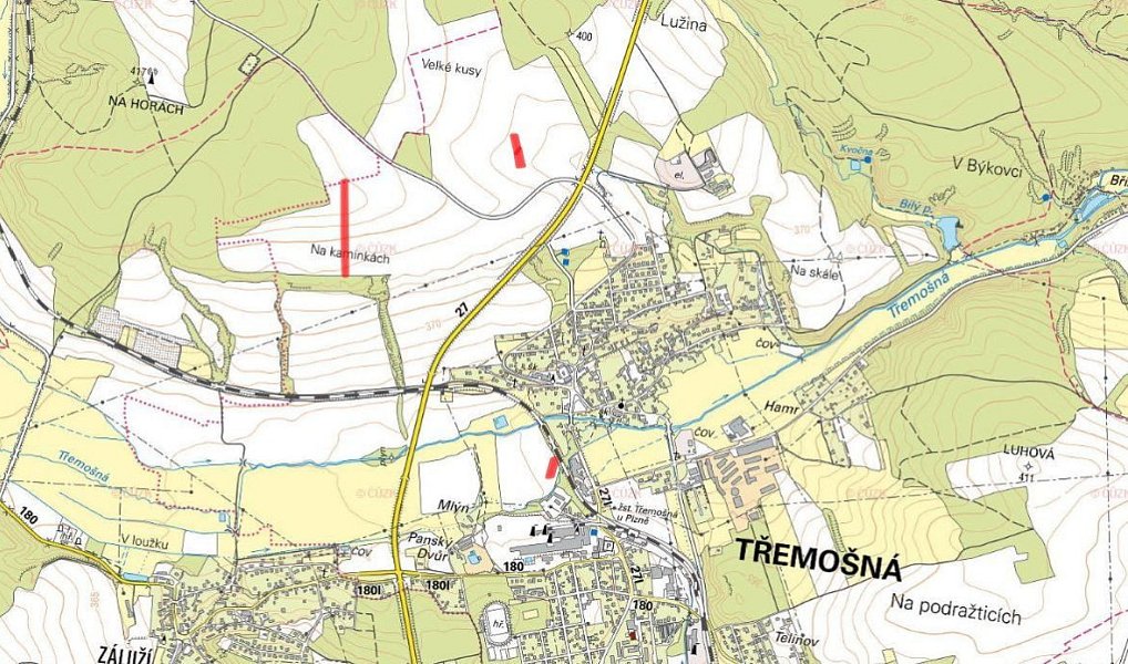 Prodej pole 9 105 m², Třemošná – náhled fotky 3