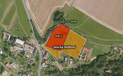 Prodej stavebního pozemku 6 990 m², Vrchy, okres Nový Jičín