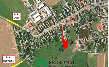Prodej stavebního pozemku 1 640 m², Volduchy, okres Rokycany