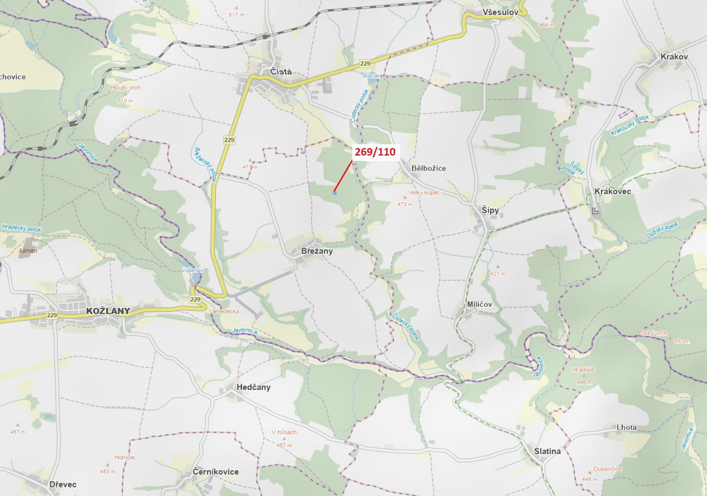 Dražba lesa 1 701 m²