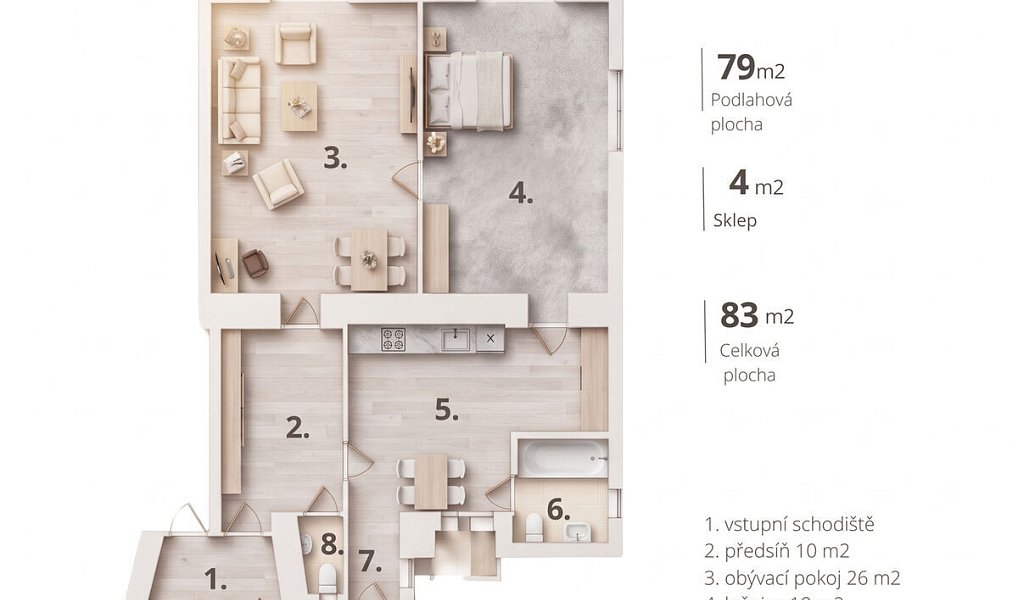 Prodej bytu 2+1 83 m², Brno – náhled fotky 4