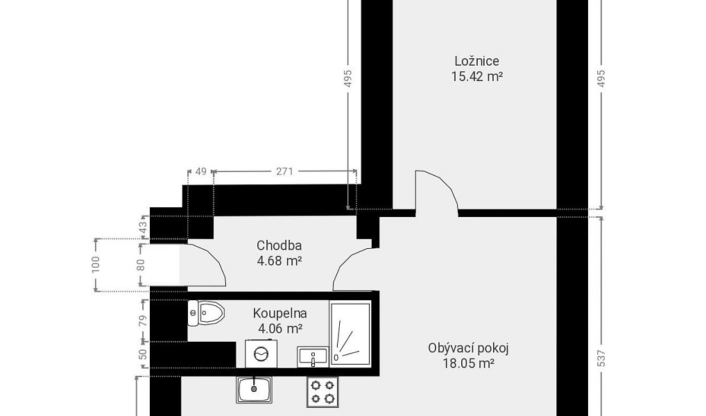 Pronájem bytu 2+kk 57 m², Duchcov – náhled fotky 26