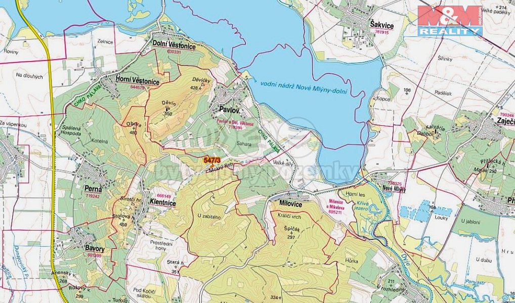 Prodej pole 1 260 m², Klentnice – náhled fotky 2