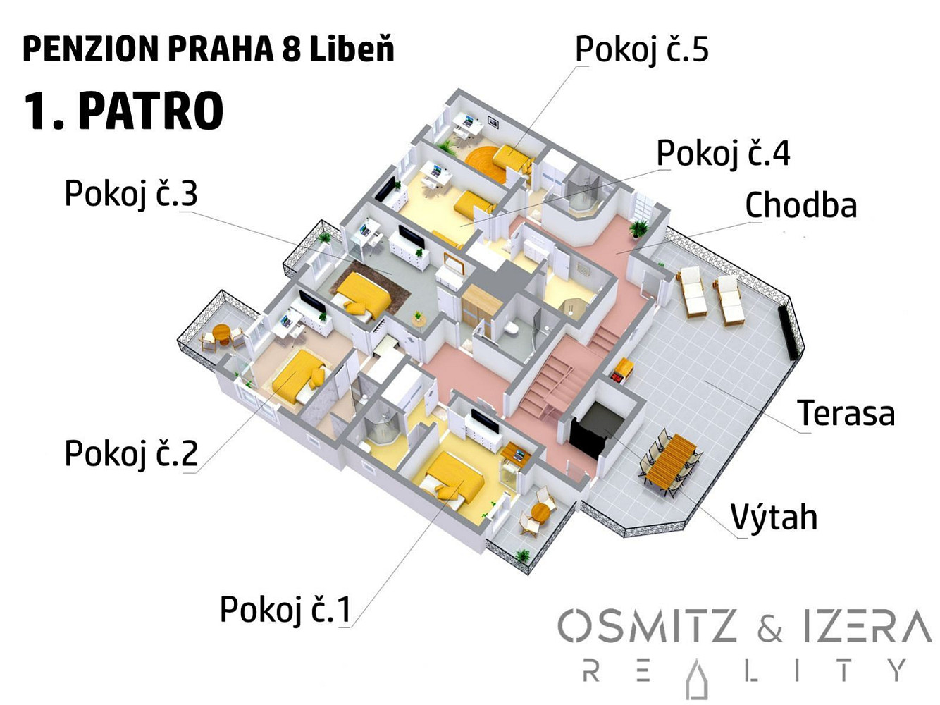 Prodej ubytovacího objektu 890 m² – další