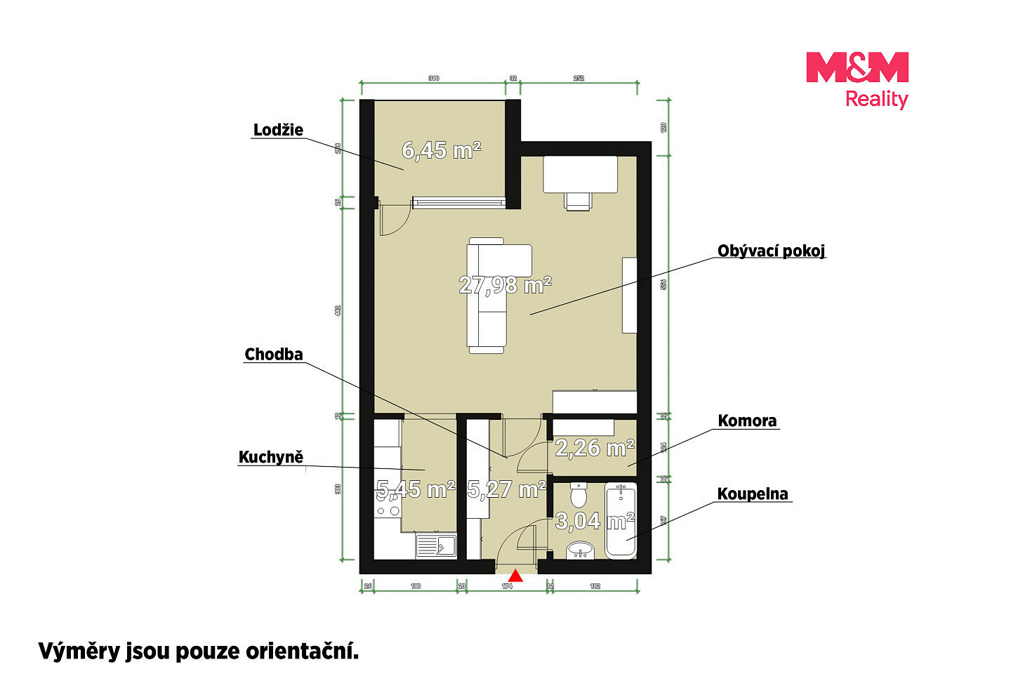 Pronájem bytu 1+kk 44 m² – fotografie 4