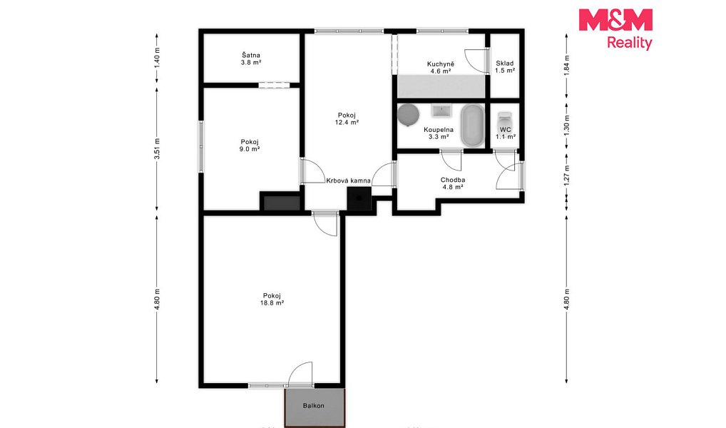 Prodej bytu 3+1 71 m², Horšovský Týn – náhled fotky 17
