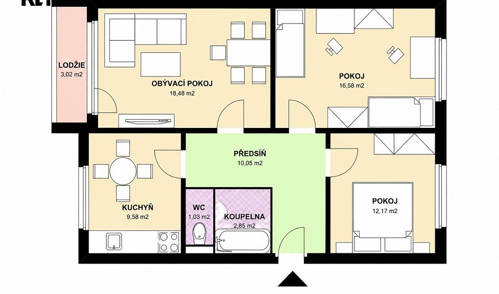 Prodej bytu 3+1 74 m², Chrudim – náhled fotky 3