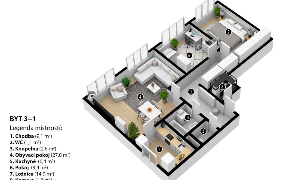 Pronájem bytu 3+1 68 m², Praha – náhled fotky 32