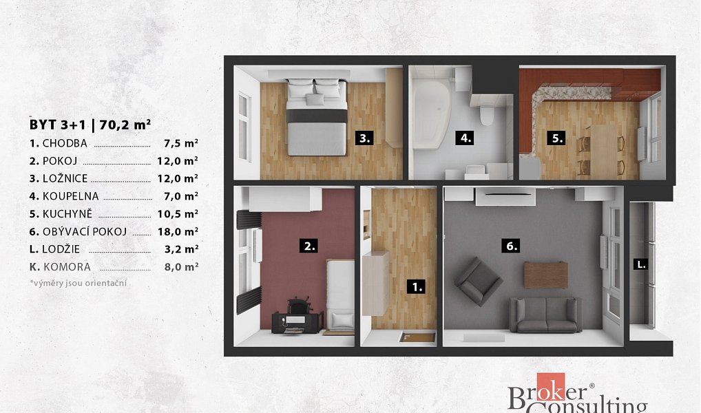 Prodej bytu 3+1 73 m², Liberec – náhled fotky 3