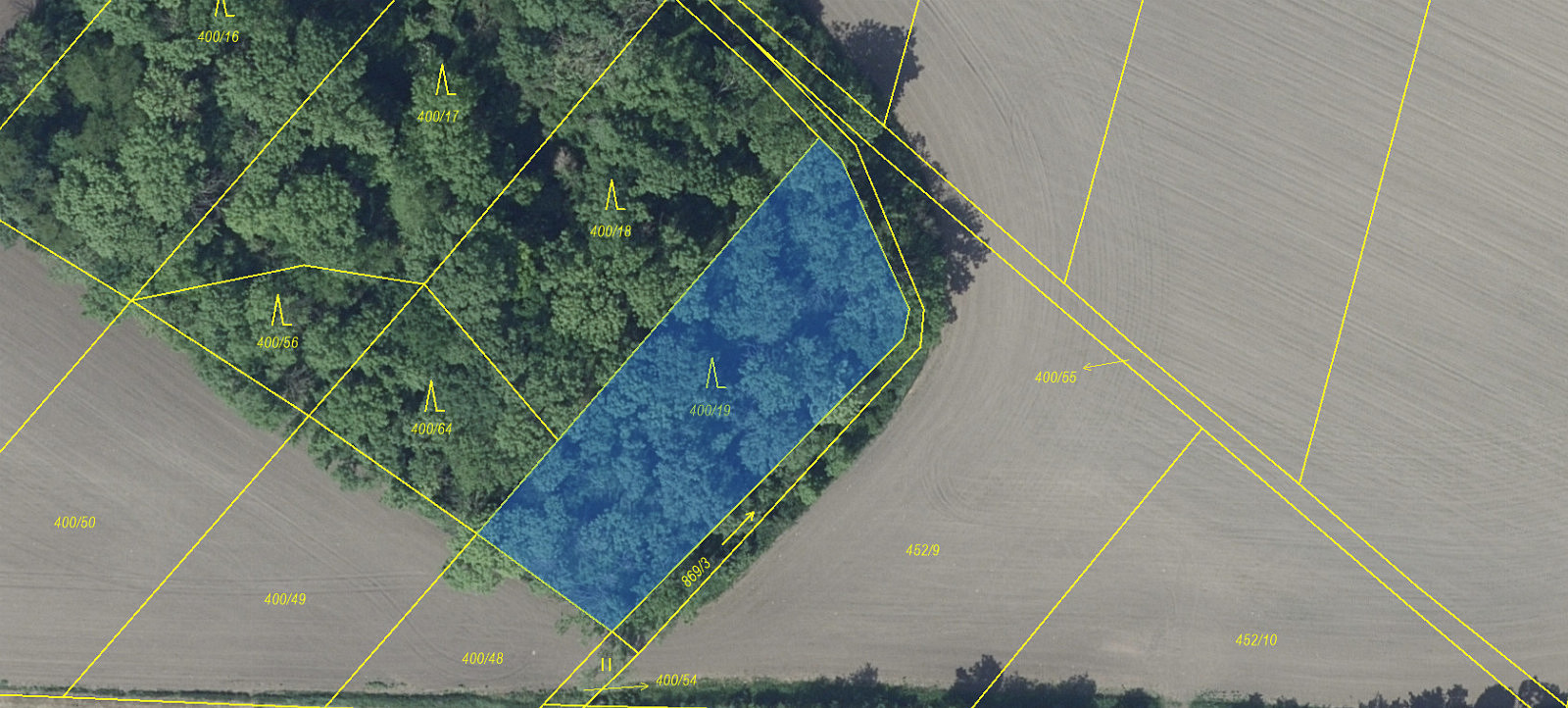 Prodej lesa 1 581 m²