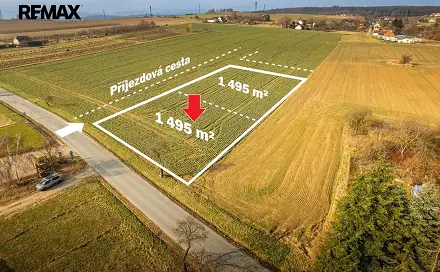 Prodej stavebního pozemku 1 495 m², Malovice, okres Prachatice