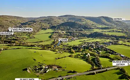 Prodej stavebního pozemku 13 326 m², Okounov - Oslovice, okres Chomutov