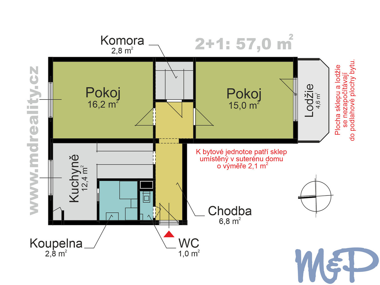 Prodej bytu 2+1 57 m² – fotografie 2