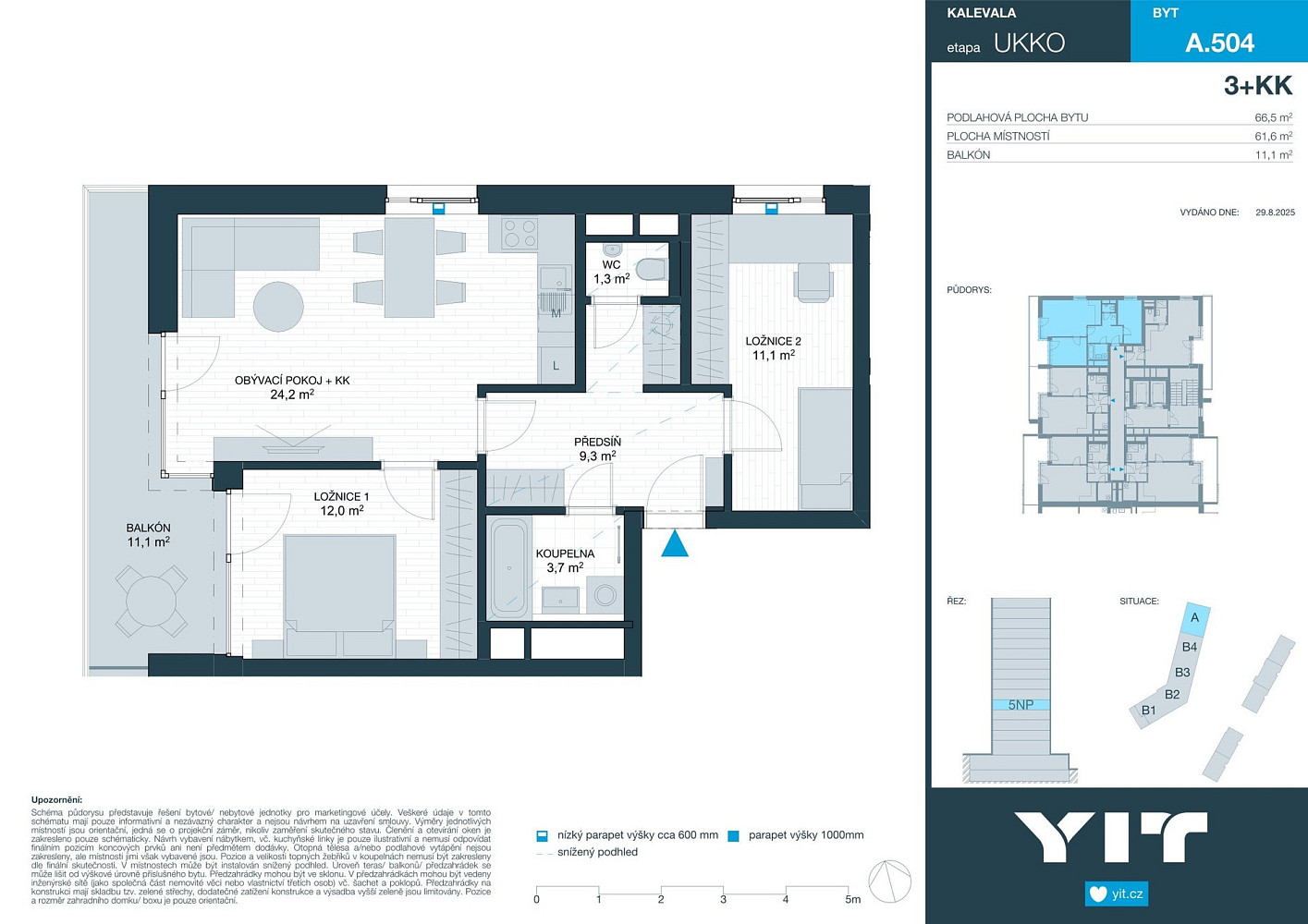 Prodej bytu 3+kk 62 m² – pohled 3