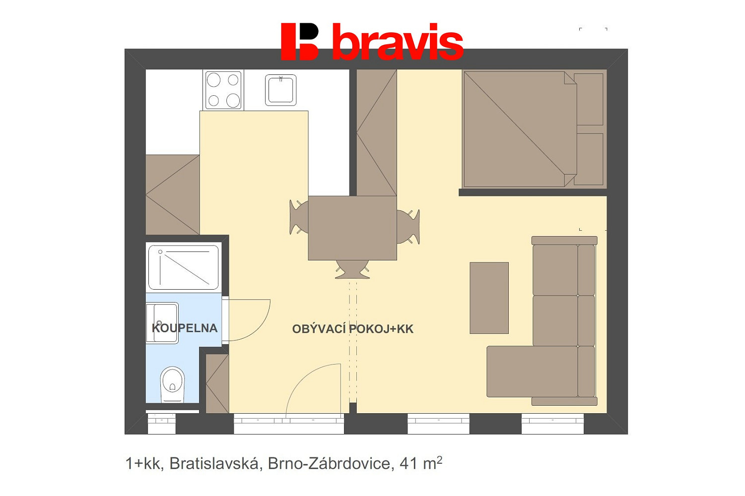 Pronájem bytu 1+kk 41 m² – fotografie 5
