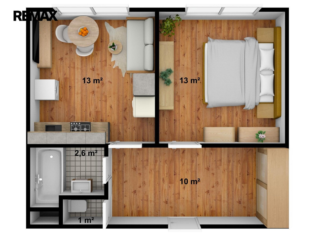 Pronájem bytu 1+1 40 m² – fotografie 3