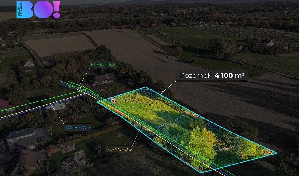Prodej stavebního pozemku 4 100 m², Albrechtice – fotka 1 z 15