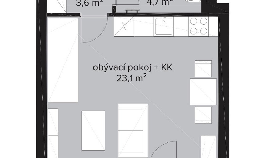 Prodej bytu 1+kk 33 m², Praha – náhled fotky 7