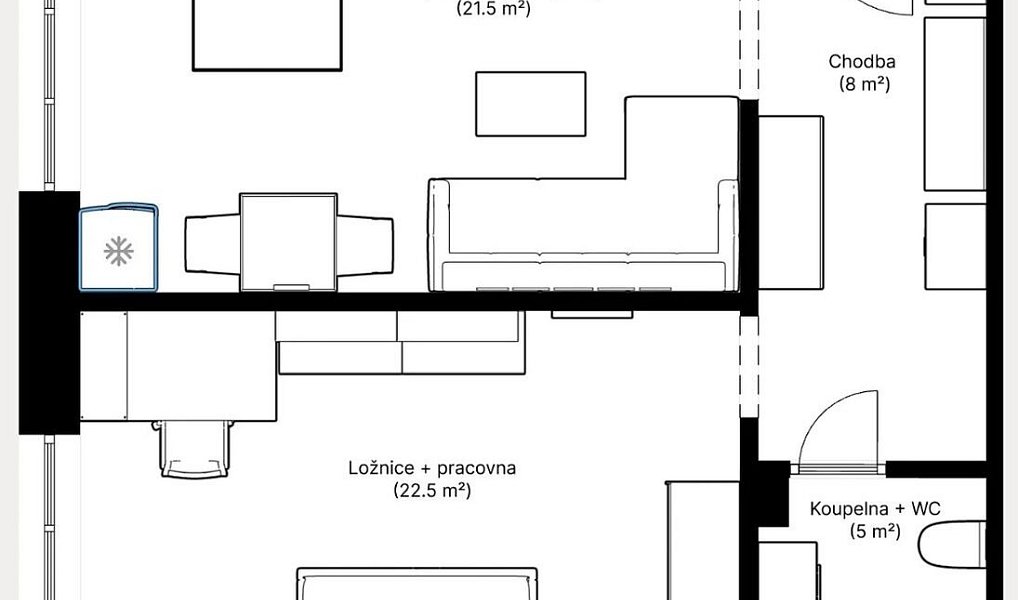 Pronájem bytu 2+kk 57 m², Praha – náhled fotky 12