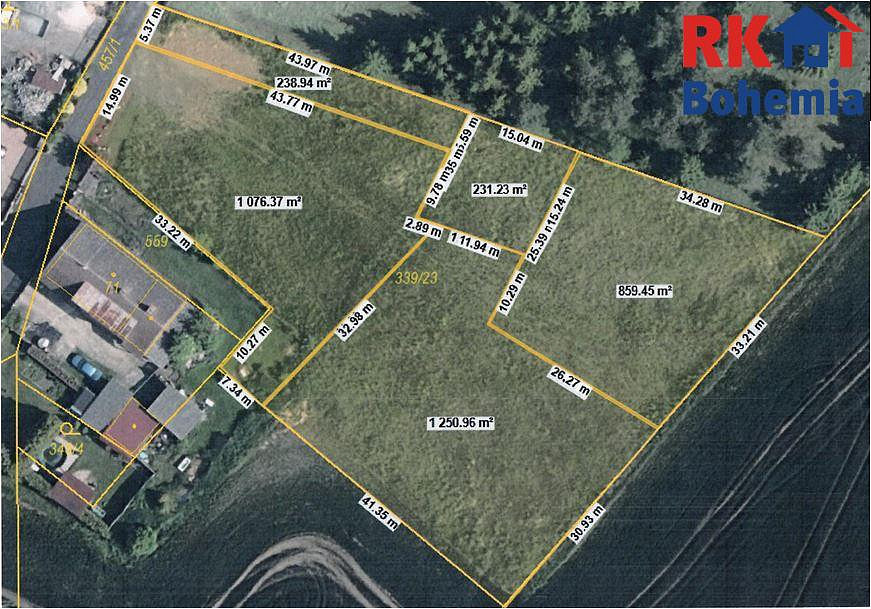 Prodej stavebního pozemku 1 050 m² – fotografie 3