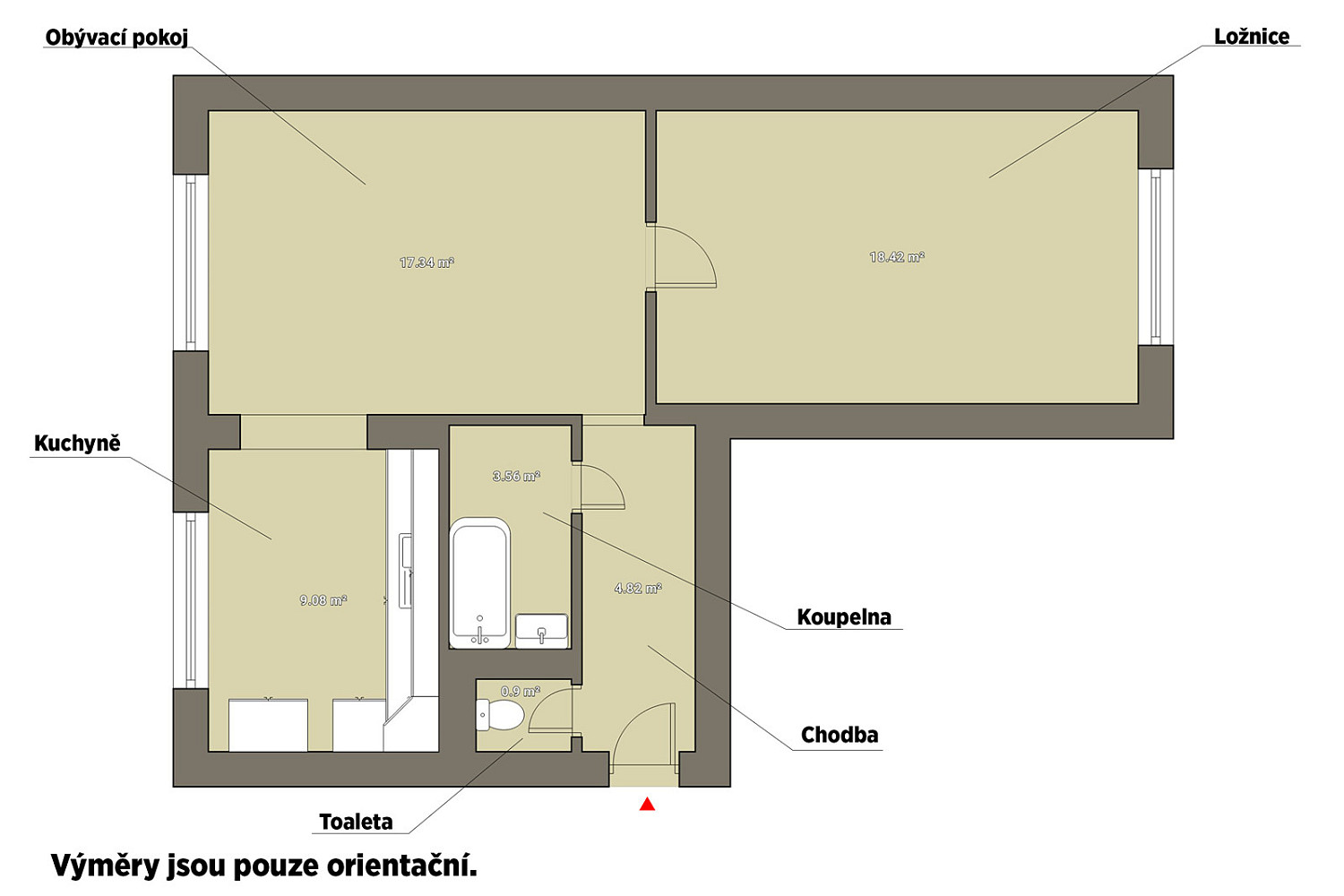 Pronájem bytu 2+1 56 m² – fotografie 5