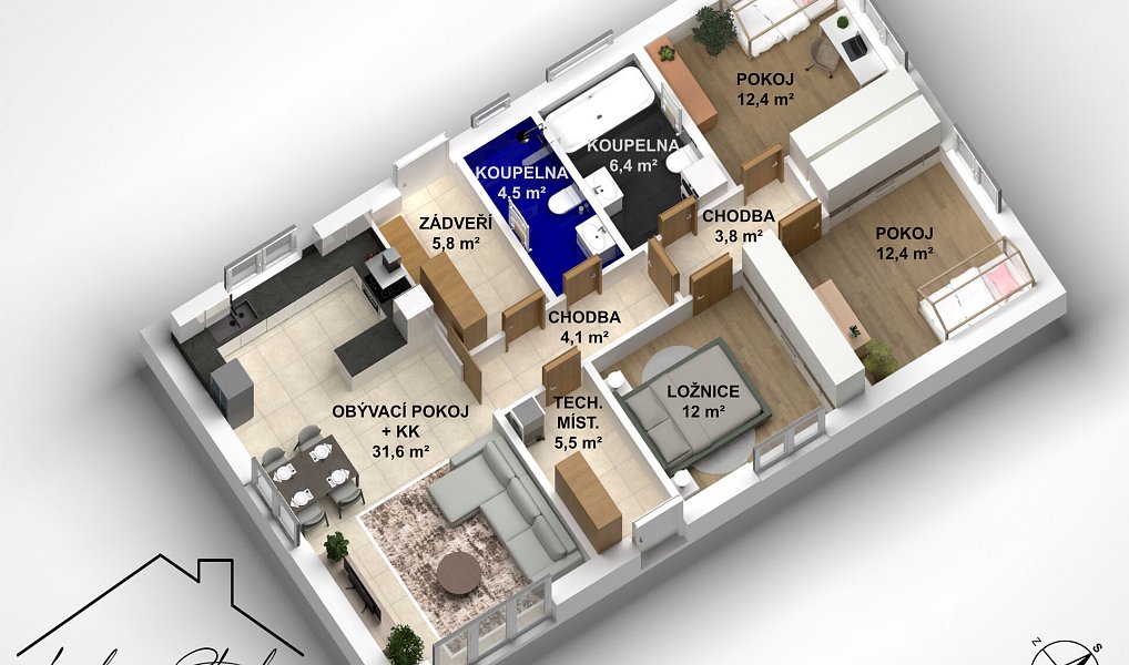 Prodej domu 99 m² s pozemkem 1 071 m², Křenice – náhled fotky 4