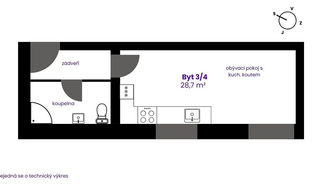 Pronájem bytu 1+kk 29 m², Ostrava – náhled fotky 11