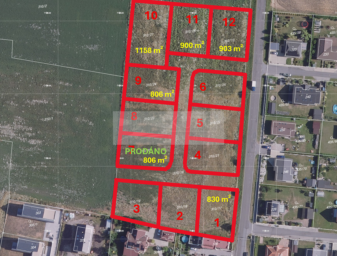 Prodej stavebního pozemku 806 m²