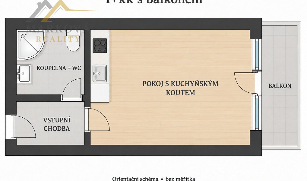 Prodej bytu 1+kk 23 m², České Budějovice – náhled fotky 10